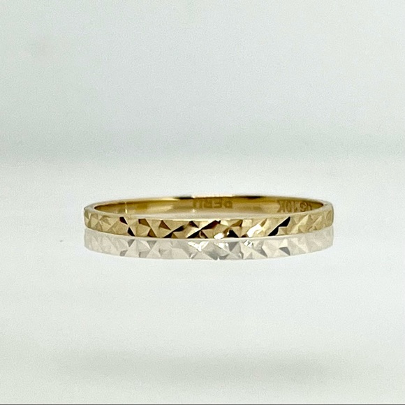10K Yellow Gold Textured Pinky Midi Ring Band sz.3 Small - New